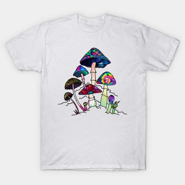 Garden of Shrooms T-Shirt by visionarysea